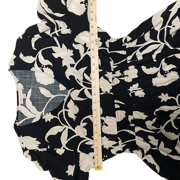 Women's Knox Rose Dress Floral Black/Beige 2" Elastic Waist Size L - Picture 5 of 13